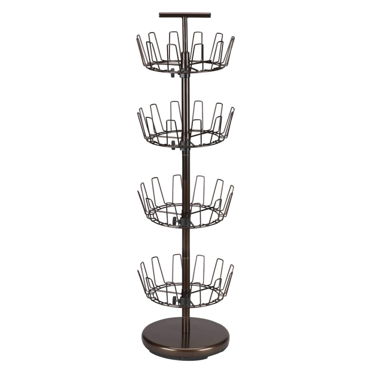 Household Essentials Brown 4-Tier Revolving Shoe Tree